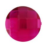 6 gros strass "Diamant rond" - rose vif