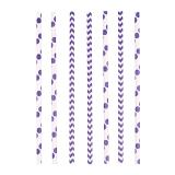 24 pailles "Zigziag & pois" - lilas