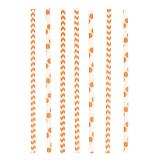 24 pailles "Zigziag & pois" - orange