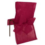 10 housses de chaise avec noeud en intissé - bordeaux