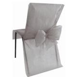 10 housses de chaise avec noeud en intissé - gris