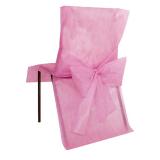 10 housses de chaise avec noeud en intissé - rose