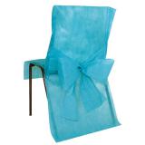 10 housses de chaise avec noeud en intissé - turquoise