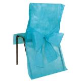 Stuhlhusse mit Schleife Deko-Vlies 10er Pack-türkis