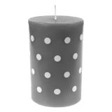 Bougie cylindrique "Polka Dots" 11 cm - gris