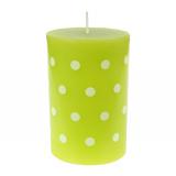 Bougie cylindrique "Polka Dots" 11 cm - vert