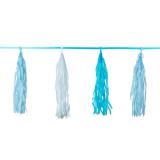 Guirlande de pompons "Baby-Party" 3 m - bleu clair