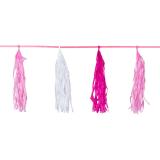 Guirlande de pompons "Baby-Party" 3 m - rose