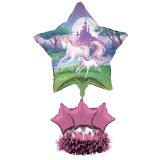 Déco de table ballons en alu "Belle licorne" 6 pcs.