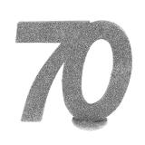 Déco de table "70 & paillettes" 10 cm - argenté
