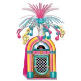 Déco de table Juke-box avec fontaine de lamelles brillantes 38 cm