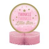 Déco de table en papier alvéolé "Little Star" 29,5 cm rose