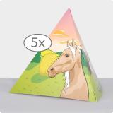 Déco de table pyramide "Chevaux" 13,5 cm 5 pcs