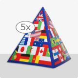 Déco de table pyramide "Drapeaux internationaux" 13,5 cm 5 pcs.