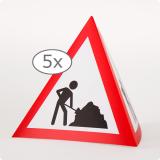 Déco de table pyramide panneau "Chantier" 13,5 cm 5 pcs