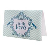 6 cartons de table "With love" - vert menthe