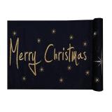 Chemin de table "Merry Christmas" 5 m - noir