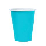 8 gobelets en carton unis 266 ml - turquoise