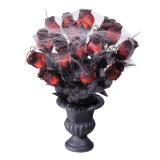 Vase avec roses et toiles d´araignées 30 cm