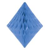 Diamant en papier alvéolé 30 cm - bleu
