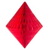 Diamant en papier alvéolé 30 cm - rouge