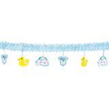 Guirlande en papier alvéolé "Alarme tétine" 4 m-bleu clair