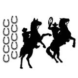 Déco murale silhouette de cowboy 12 pcs.