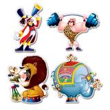 Déco murale "Clown rigolo" 36 cm 4 pcs