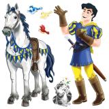 Déco murale "Prince à cheval" 6 pcs