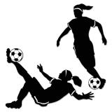 Silhouettes murales "Footballeuses" 2-pcs. 