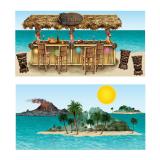 Décoration murale "Bar et îles Tiki" 8 pcs