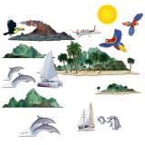 Déco murale "Voyage sous les Tropiques" 140 cm 15 pcs