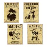 4 décos murales "Wanted Pirates"