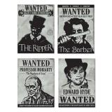 4 décos murales "Wanted Villains"