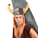 Casque de Viking en peluche avec tresses