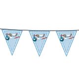 Guirlande de fanions "Cigogne & bébé" 10 m - bleu clair