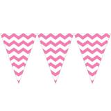 Guirlande de fanions "Crazy Stripes" 2,74 m - rose vif