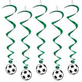 5 suspensions à spirales "Football" 102 cm 