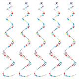 5 décos à spirales "Pois multicolores" 61 cm 