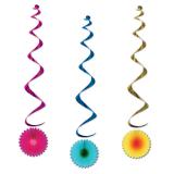 3 suspensions à spirales "Flower Power" 102 cm 