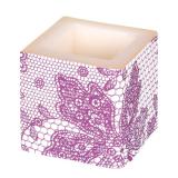 Bougie cube "Elegance Deluxe" 8 cm - lilas