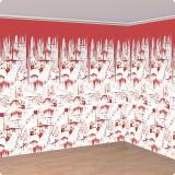 Déco murale XL "Mur sanglant d'Horreur" 6 m 2 pcs