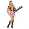 Guitare gonflable "Flower Power" 100 cm - rose vif - 2 