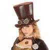 Haut de forme en tissu marron "Steampunk" avec lunettes - 1