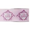 Ruban de déco "With love" 5 m - rose vif