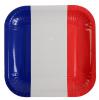 10 assiettes carrées en carton "Vive la France"