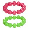2 bracelets de perles unis fluo - 1 
