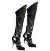 Couvres-bottes hautes vernies unicolores - noir