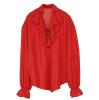 Chemise de pirate unicolore - rouge-M/L - 1 