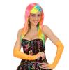 Gants cabaret en satin sans doigt - orange fluo - 2 
